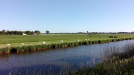 846 Vanaf Oostdijk richting Kwadijk en Hobrede, Opname vanaf Oostdijk richting de watertoren van Kwadijk, afbuigend ...